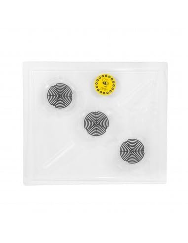 LYSON Klima-Abdeckung für Bienenbeute 10 Stück im Set Transparenter Dadant Innendeckel mit ein Stock-Thermometer zum Aufkleben 3 Löchern und 3 Spinnensieben für 10 St.Bienenbeute Bienenstock