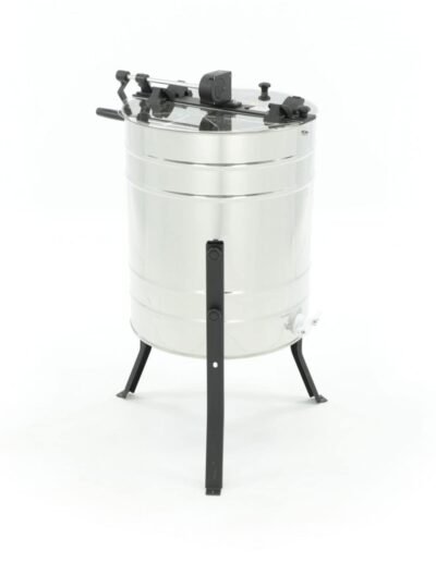 LYSON 4-Waben Honigschleuder Diagonalschleuder Ø500 Manuelle Honeyextractor Tangentialschleuder mit Handantrieb für 4 Rähmchen DNM, LN, Zander Edelstahl Imkerei Bienenzüchter Zubehör BASIC LINE