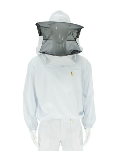 LYSON Imkerjacke Imkerbluse mit Hut Professionelle Imkerbekleidung Imkerbekleidung Imkerjacke mit Reißverschluss Professionelle Imkerbekleidung Schutzjacke Imkerei Bienen Weiß Größe XXL