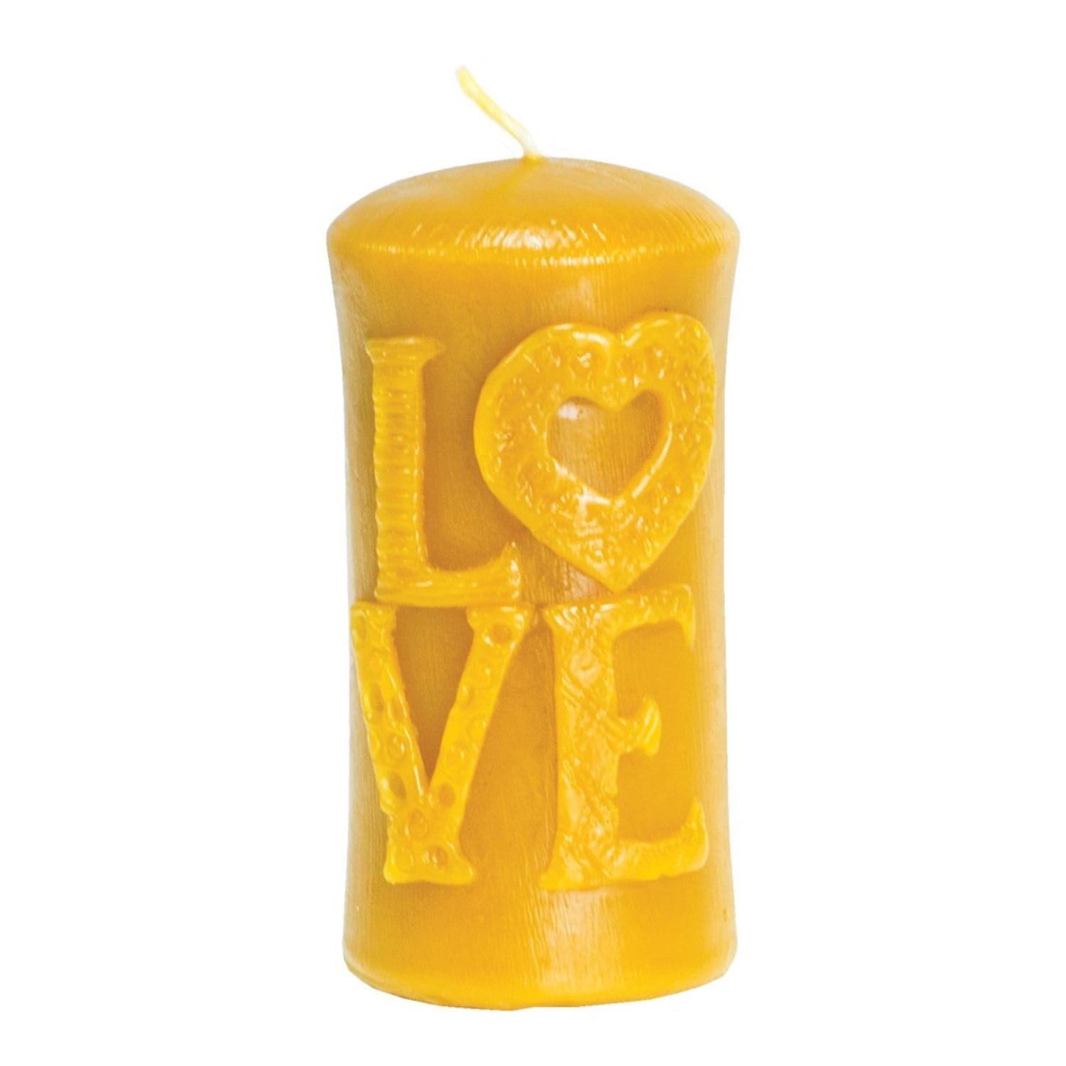 LYSON Kerzengießform Silikonform Walze Zylinder mit dem Aufschrift LOVE 10,5 cm hoch Silikon Kerzenform für Sojawachs, Bienenwachs, Gips, Seifer, Aromatherapie Kerzenherstellung Bienenwachskerzen