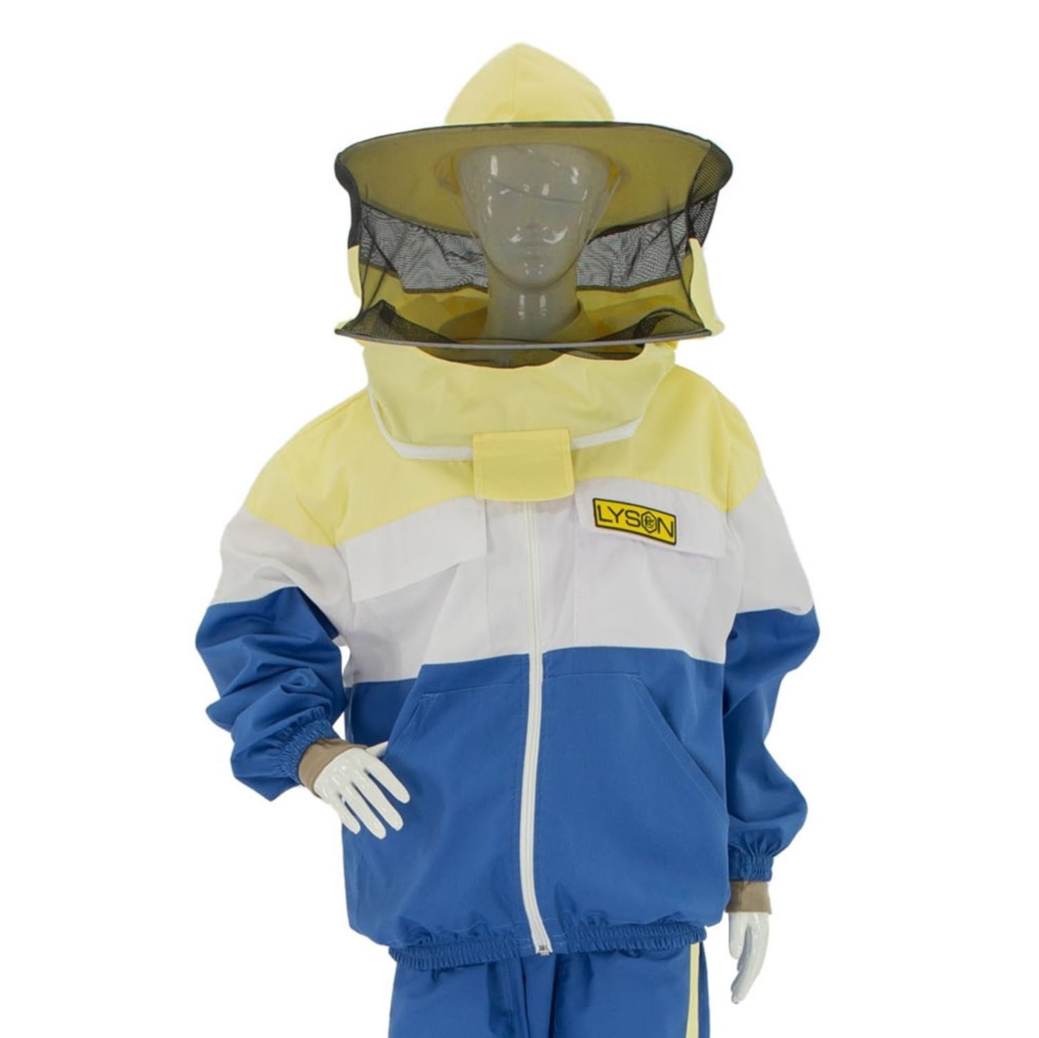 LYSON Imkerjacke mit Hut, Imkerjacke mit Reißverschluss, Schutzjacke, Imkerjacke mit Rundschleier, Imkerbluse, Imkereibedarf, Schutz vor Mücken Imkerbekleidung sportlicher Style – Modell 2Größe XXXL