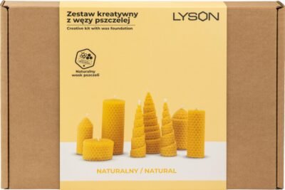 LYSON Set zum Selbermachen von Kerzen Kreatives Kerzenmachen Kerzenherstellung Handgefertigte Kerze als Geschenk Kerzen gießen Bastelset zum Kerzenmachen für Kinder und Erwachsene – Natur-Set