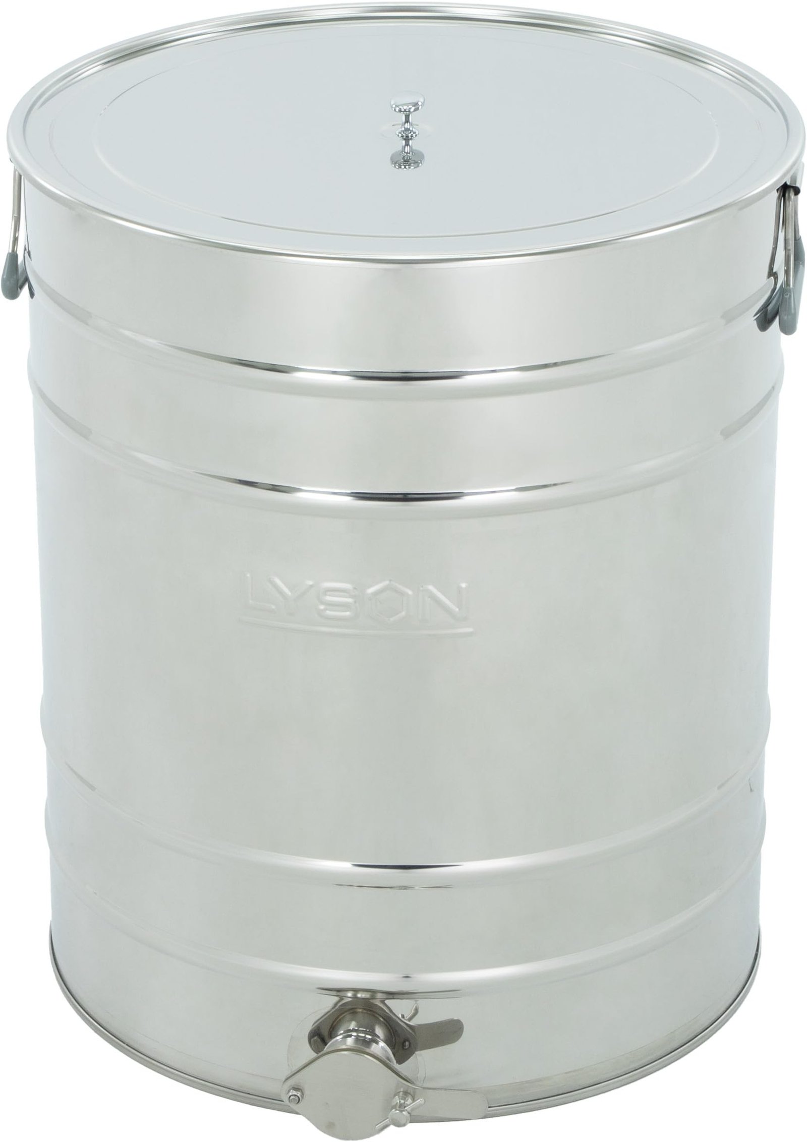 LYSON Abfüllbehälter 100l (ca. 140 kg) für Honig Abfülleimer mit rostfreiem Quetschhahn Edelstahl 6/4" Absetzbehälter zum Honigaufbewaren Abfüllkübel mit Deckel und Griffen - Image 5