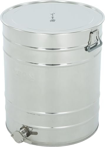 LYSON Abfüllbehälter 100l (ca. 140 kg) für Honig Abfülleimer mit rostfreiem Quetschhahn Edelstahl 6/4" Absetzbehälter zum Honigaufbewaren Abfüllkübel mit Deckel und Griffen - Image 9