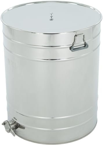 LYSON Abfüllbehälter 200l (ca. 280 kg) für Honig Abfülleimer mit rostfreiem Quetschhahn Edelstahl 2" Absetzbehälter zum Honigaufbewaren Abfüllkübel mit Deckel und Griffen - Image 10