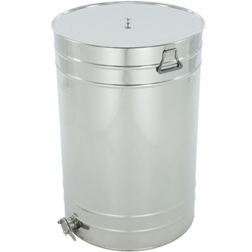 LYSON Abfüllbehälter 300l (ca. 420 kg) für Honig Abfülleimer mit rostfreiem Quetschhahn Edelstahl 2" Absetzbehälter zum Honigaufbewaren Abfüllkübel mit Deckel und Griffen - Image 9