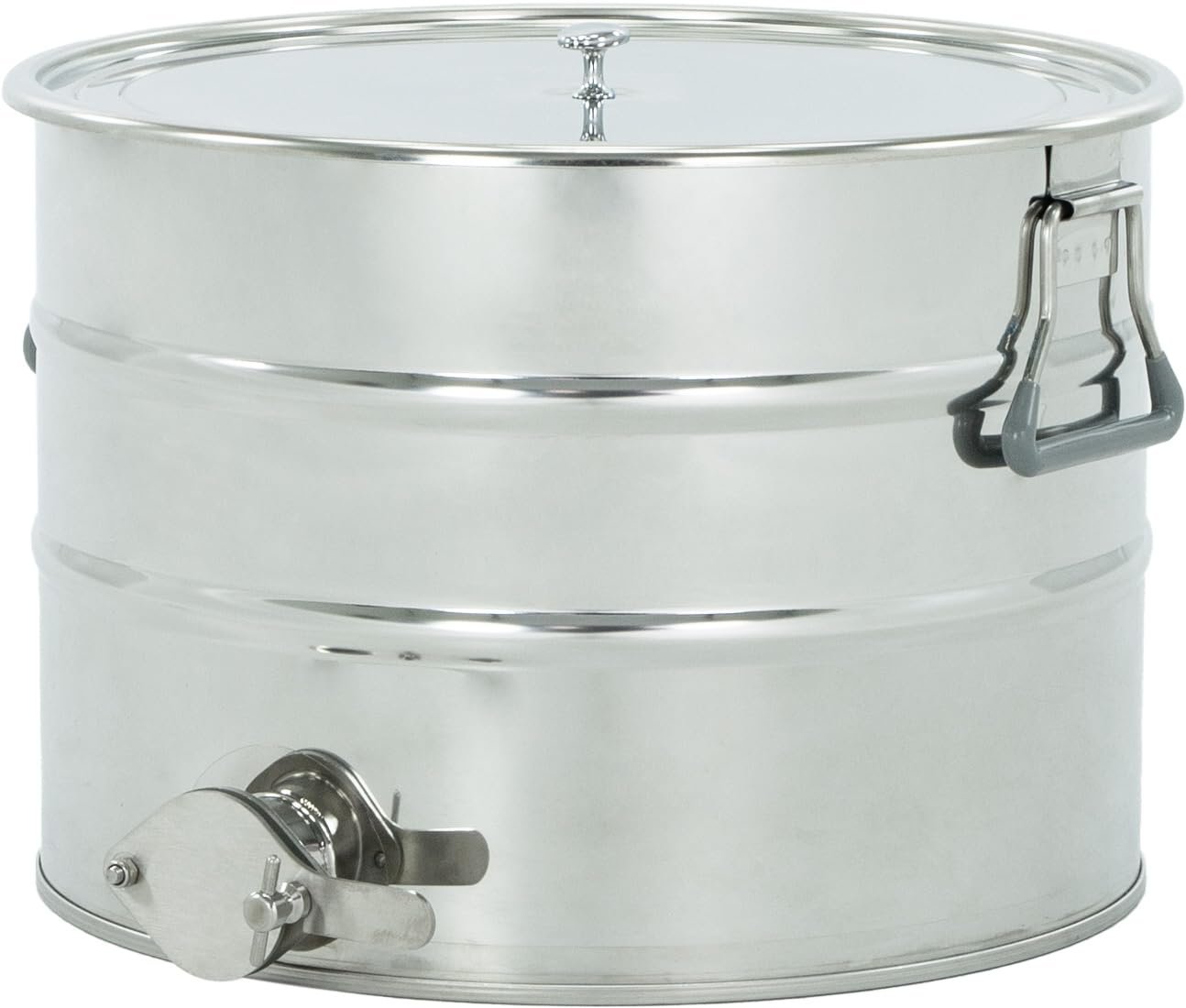 LYSON Abfüllbehälter für Honig Abfülleimer mit rostfreiem Quetschhahn Edelstahl 6/4" Absetzbehälter zum Honigaufbewaren Abfüllkübel mit Deckel und Griffen 30l-200l - Image 2