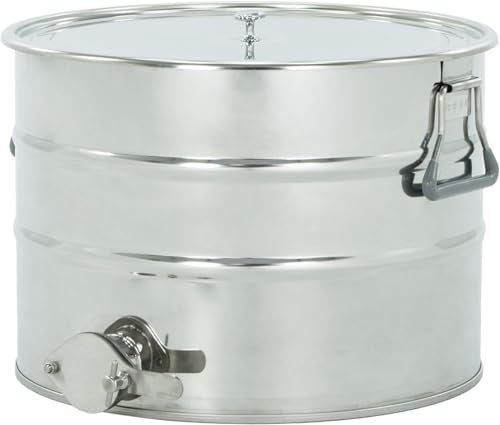 LYSON Abfüllbehälter für Honig Abfülleimer mit rostfreiem Quetschhahn Edelstahl 6/4" Absetzbehälter zum Honigaufbewaren Abfüllkübel mit Deckel und Griffen 30l-200l - Image 3
