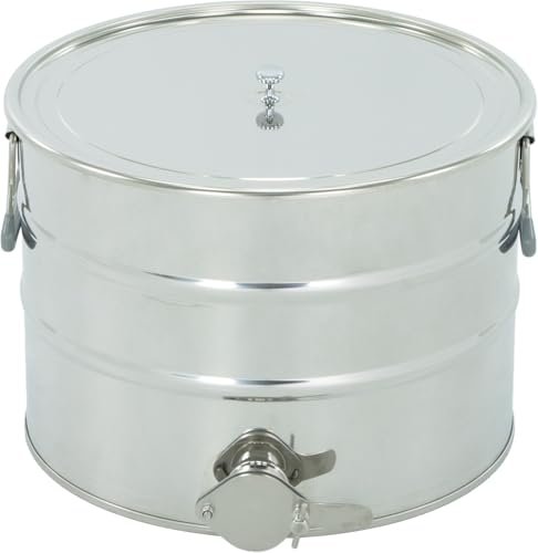 LYSON Abfüllbehälter für Honig Abfülleimer mit rostfreiem Quetschhahn Edelstahl 6/4" Absetzbehälter zum Honigaufbewaren Abfüllkübel mit Deckel und Griffen 30l-200l - Image 7