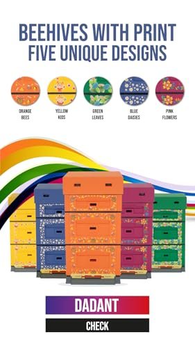LYSON Bienenbeute Styropor Dadantbeute Dadant Blatt Beute OPTIMA Bienenstock-Set (DUNKELBLAU mit Aufdruck GÄNSEBLÜMCHEN) für die Selbstmontage (Passende Rahmen:47×43,5x30cm;47×43,5x14,5cm) - Image 10
