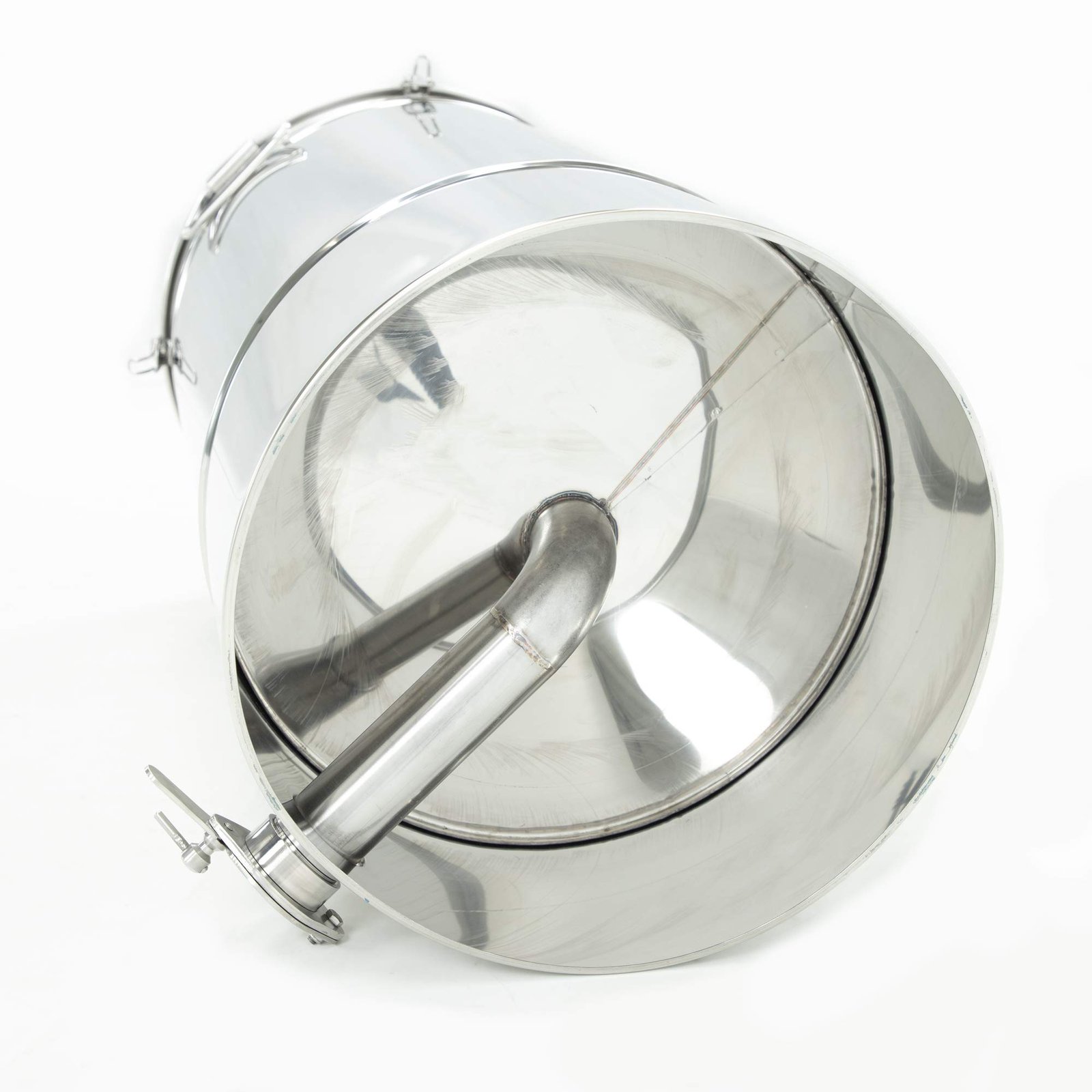 LYSON Honigabfüller Honigeimer Abfüllkübel Abfüllbehälter 50l (ca. 70 kg) für Honig mit konischem Boden Abdeckung Dichtung und Klammern aus Edelstahl TYPE (304) - Image 8