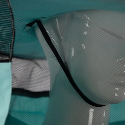 LYSON Imkeranzug mit Schleier, Bündchen an den Ärmeln und Beinen Imkeroverall Professionelle Imkerbekleidung mit abnehmbarem Hut, abnehmbarer Mütze türkis Grösse M - Image 9