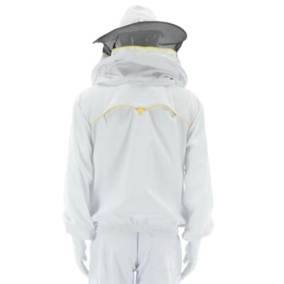 LYSON Imkerbluse mit abnehmbarem Hut/Imkerjacke mit Handstulpen mit Daumenloch Unisex Imkerbluse belüftet Professionelle Imkerbekleidung, Imkerjacke mit Reißverschluss PREMIUM (S, Weiß) - Image 10