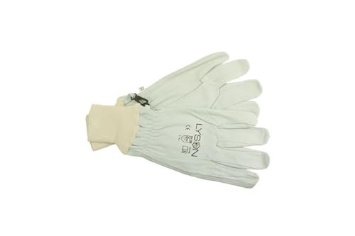 LYSON Imkerhandschuhe Kurze Handschuhe Imkerhandschuhe Leder Imkereibedarf Stichfeste Bienen Imker Imkerei Zubehör Gartenhandschuhe Weiß Größe M - Image 3