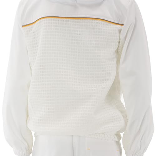LYSON Imkerjacke Imkerbluse mit Hut Professionelle Imkerbekleidung Imkerbekleidung aus Mesh und Baumwolle Imkerjacke mit Reißverschluss Schutzjacke Imkerei Bienen Weiß Größe XXXXL - Image 7