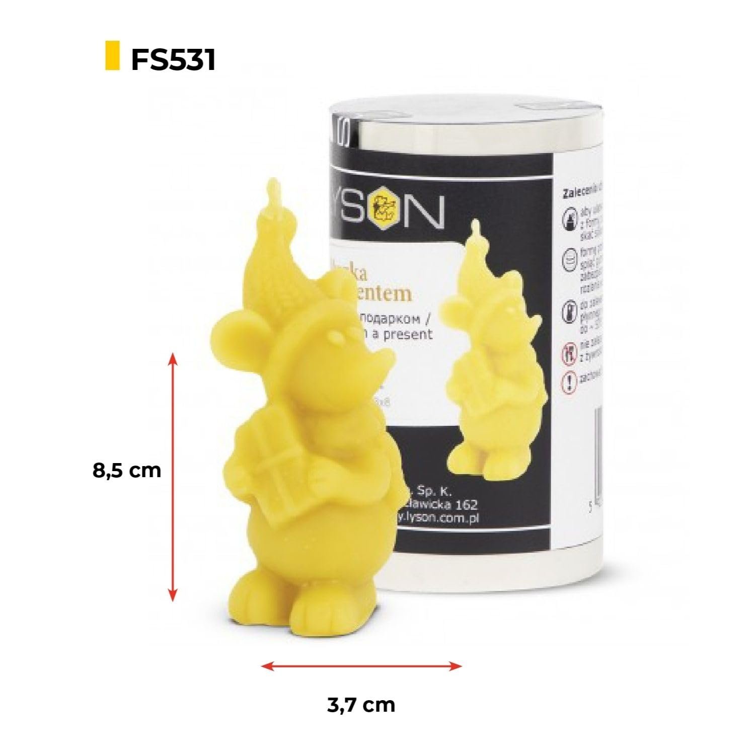LYSON Kerzengießform Silikonform Maus mit Geschenk Höhe 10 cm Silikon Kerzenform für Sojawachs Bienenwachs Gips Seifer Aromatherapie Kerzenherstellung Bienenwachskerzen Geschenkidee - Image 2