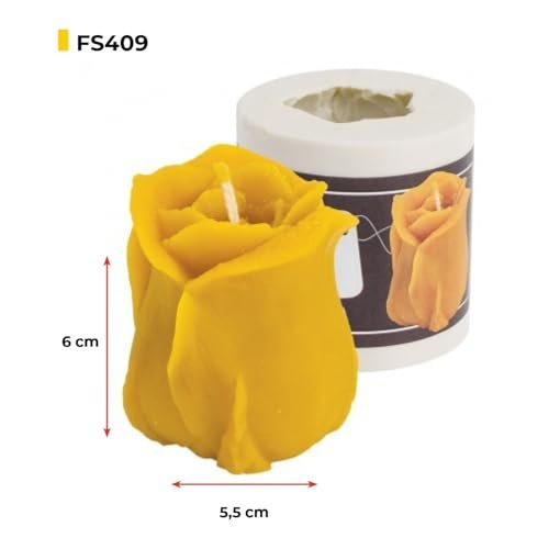 LYSON Kerzengießform Silikonform Rose Höhe 8 cm Silikon Kerzenform für Sojawachs Bienenwachs Gips Seifer Aromatherapie Kerzenherstellung Bienenwachskerzen Geschenkidee - Image 3