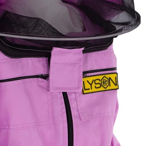 LYSON Kinderanzug mit abnehmbaren Hut Kinderoverall mit Schleier Kinderimkeranzug Schutzkleidung für Kinder, Imker Anzug Imkeranzug Schutz vor Bienen Lilafarbe Grösse 146 - Image 9