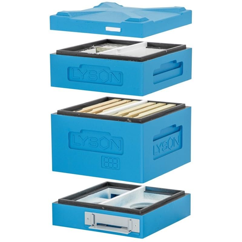 LYSON Mini Bienenstock Bienenbeute Dadant CLASSIC für Modulrahmen, Höhe 160 mm, lackiert (blau) - Image 2