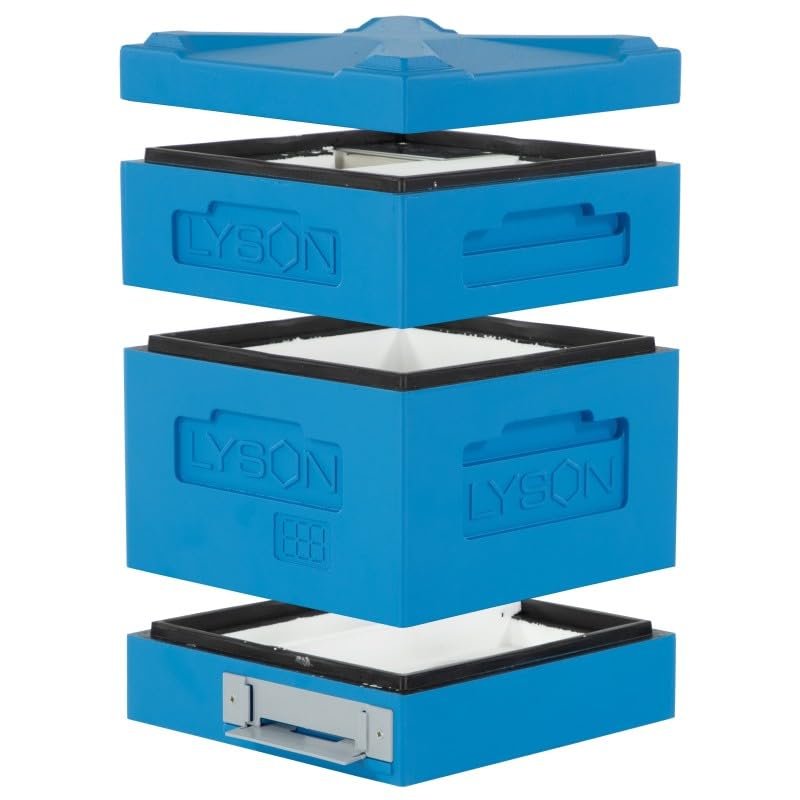 LYSON Mini-Zarge für Mini-Bienenstock Dadant CLASSIC für Modulrahmen, Höhe 160 mm, lackiert (blau) - Image 2