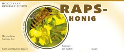 LYSON Selbstklebende Etiketten für Honig 116x50 (100 Stück) – Rapsblütenhonig - Image 3